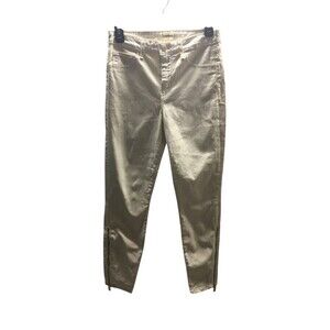 L'Agence Jeans Women's Size 25 Beige Pants Tapered Leg Zipper Ankle